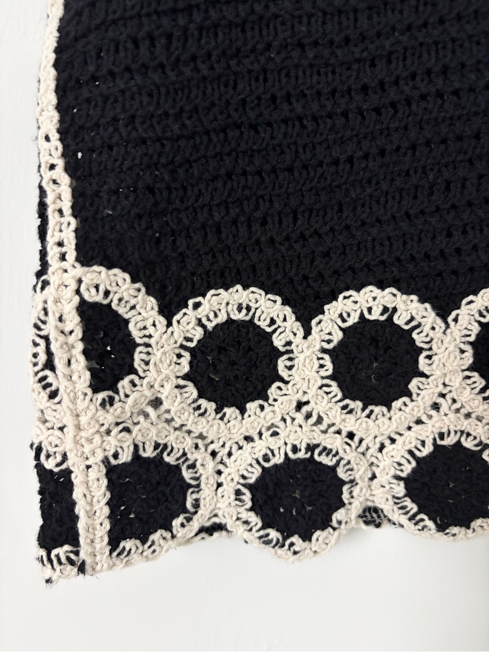 Mango Black Crochet Two-Piece Set with Cream Trim - Picture 6 of 8